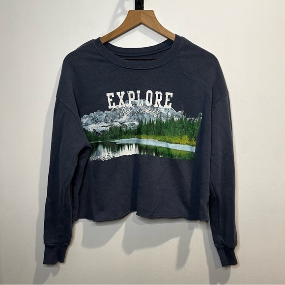 Women’s | Grayson Threads Explore The Rockies Crop Top Sweatshirt | Medium - Picture 1 of 9